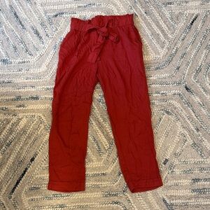 Dark Orange Paperbag Waist Pants XS